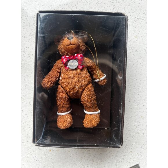 100 Year Anniversary of the Teddy Bear Ornament NIB  With Red Bow Tie w Stars - Picture 2 of 10